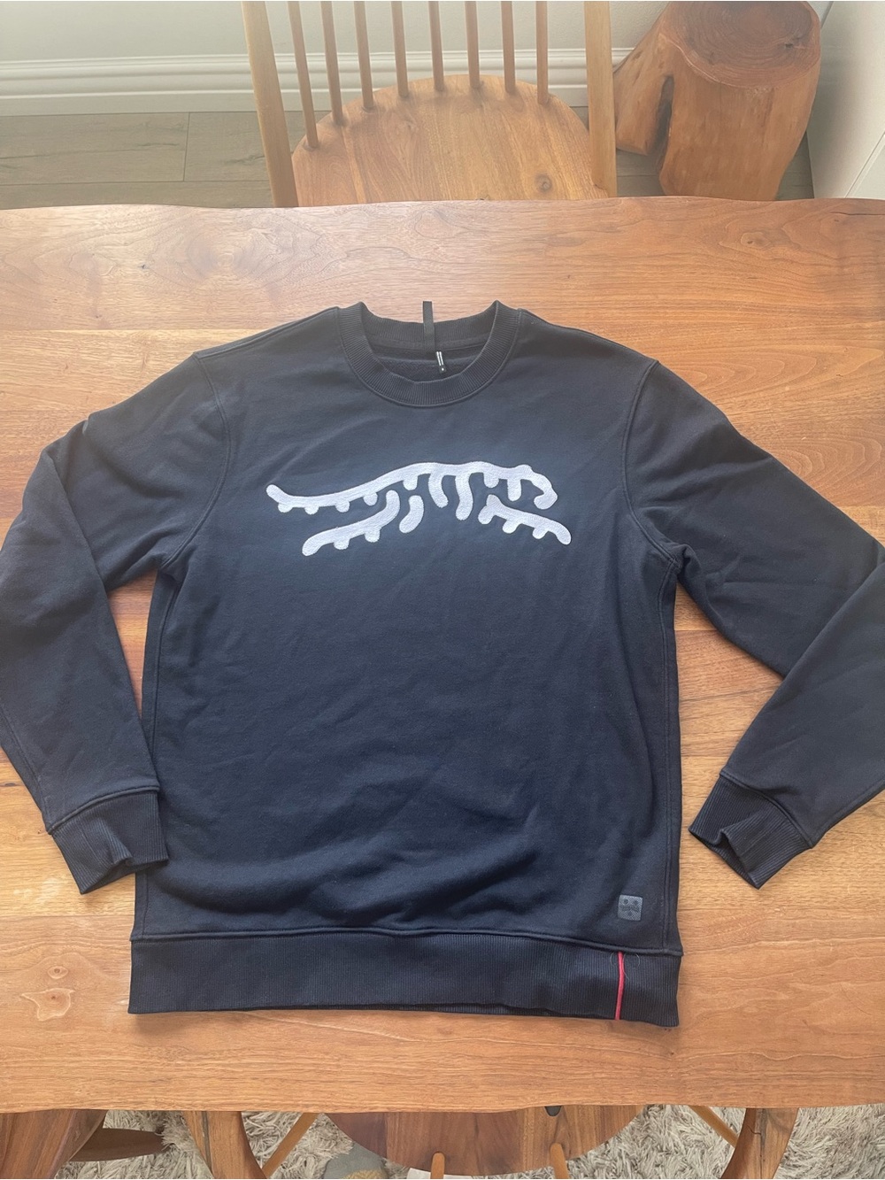 Sun Day Black Crewneck Sweatshirt with White Graphic
